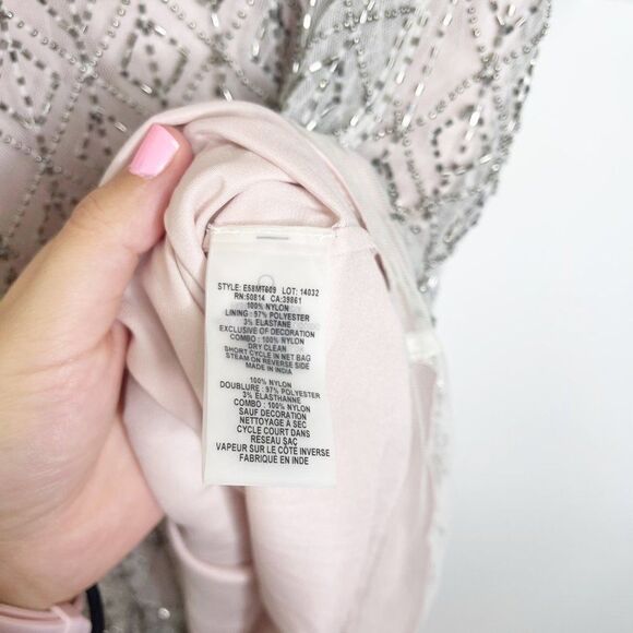 TAHARI Winter Beaded Fringe Mini Dress  - Picture 9 of 15